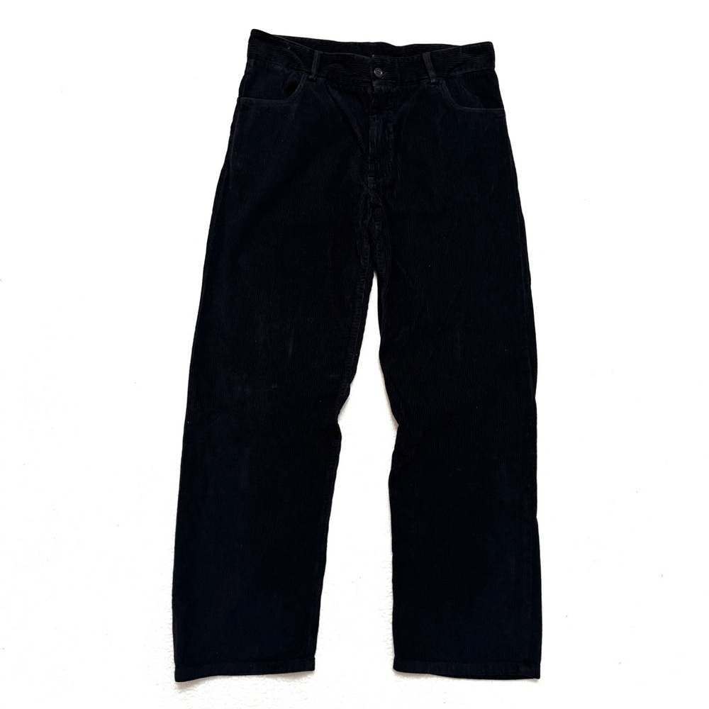 Baserange sz M Tajo Corduroy Pants Black Organic Cotton High Waist Straight - Picture 4 of 12